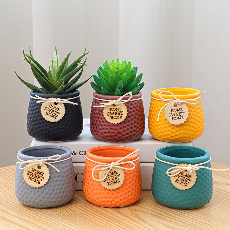 Colorful Mini Flower Pot Ceramic Succulent Pot Plant Pot Planter Bonsai Home Decor Indoor Decoration Desktop Ornaments