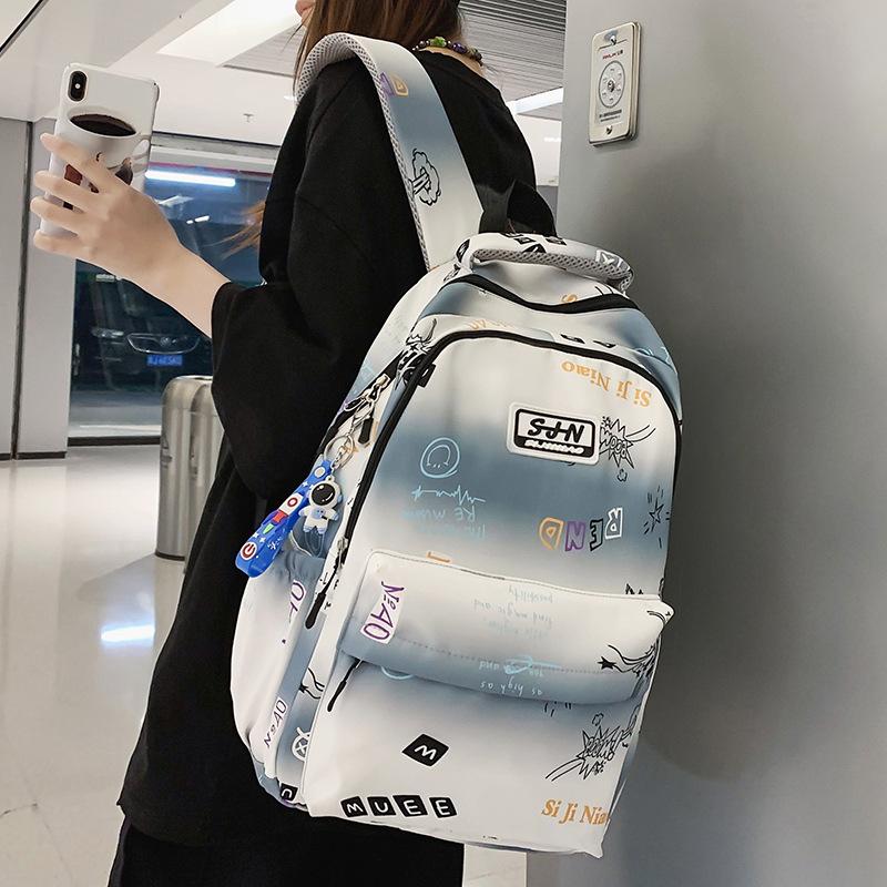 Школьный рюкзак Детский для начальной школы Девочки Ученики средней школы Студенты колледжа Ученики старшей школы Большая вместимость Принт