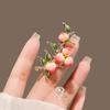 High Quality Fashion Charm Copper Enamel Fruit Peach Brooch Exquisite Peach Luxury Glass Pin PD2019