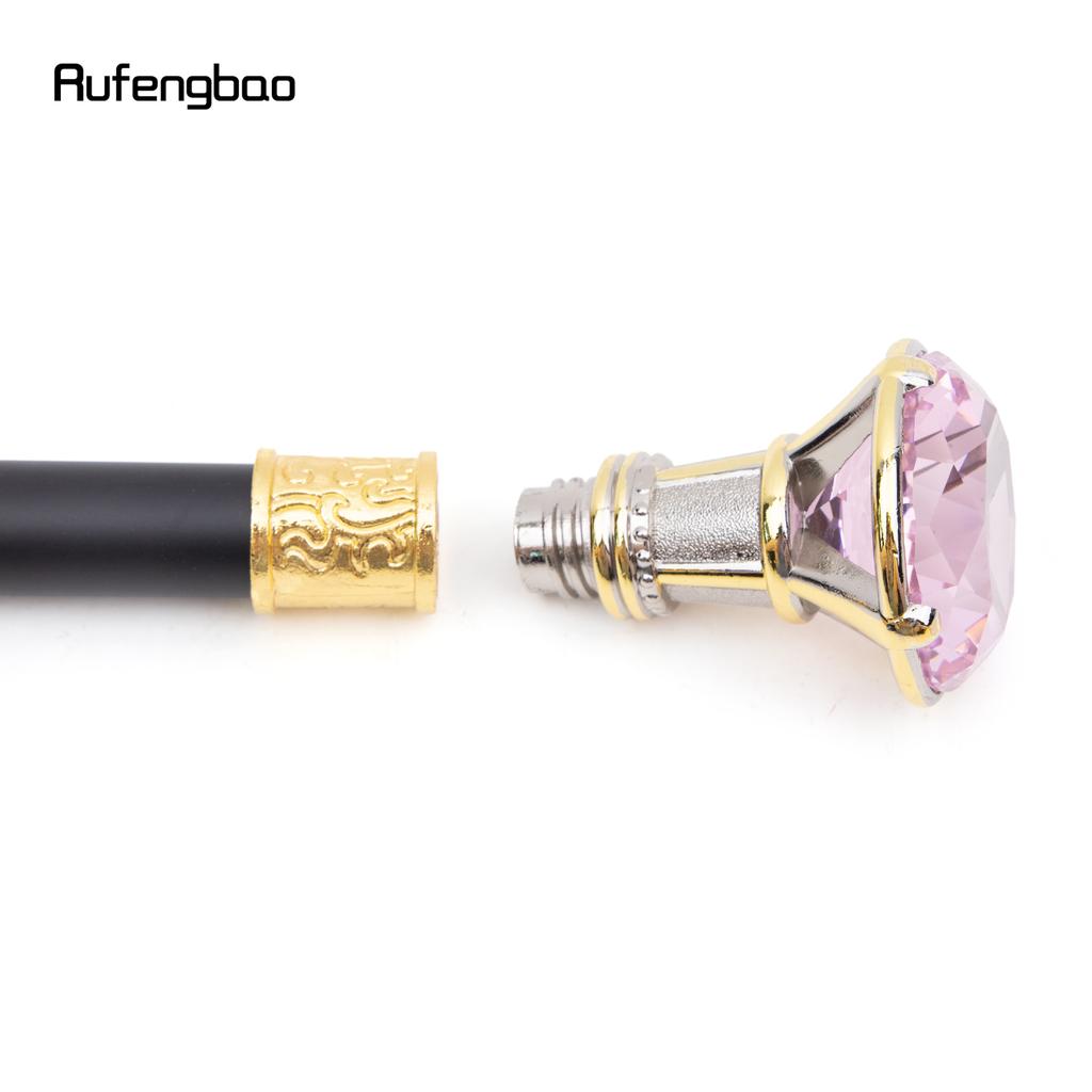 Трость для ходьбы розового алмазного типа золотисто-белая модная декоративная трость для джентльмена элегантная трость для косплея с набалдашником 90 см