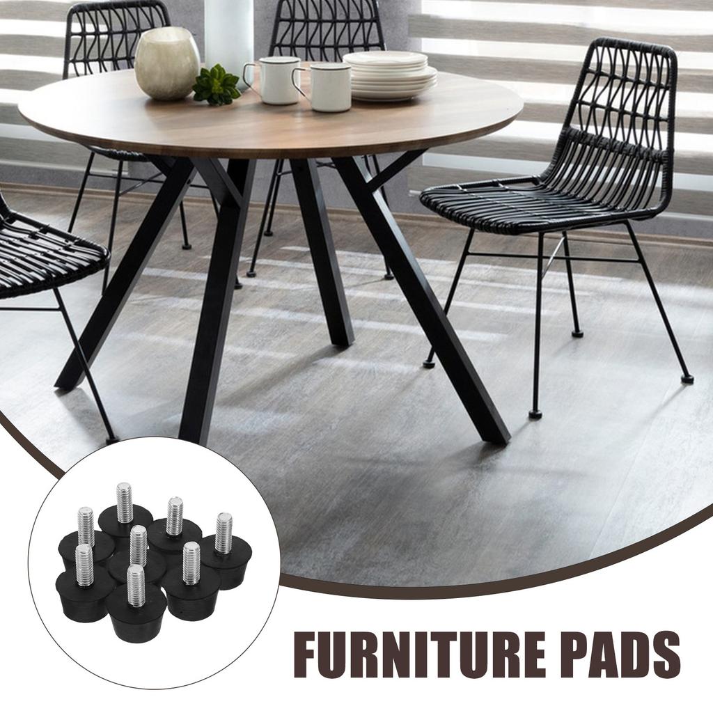 12pcs Leveling Feet Adjustable Rubber Furniture Levelers With M6 Screws Leg Leveler For Table Chair Cabinet Sofa Floor Protector