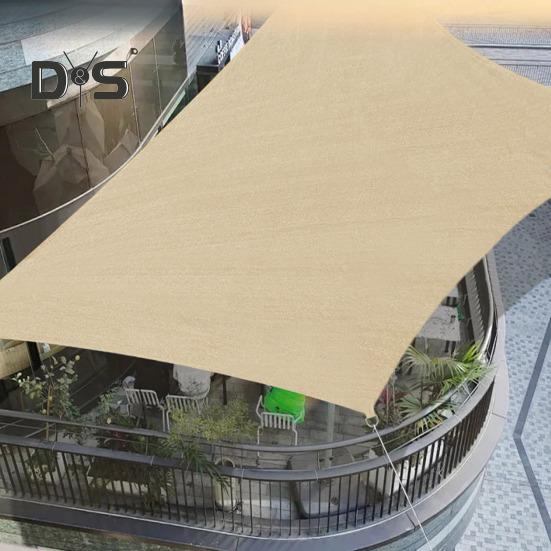 Уличный солнцезащитный парус с ветрозащитной веревкой, прямоугольный навес с защитой от ультрафиолета, проницаемый, дышащий, прочный, для террасы, заднего двора, патио