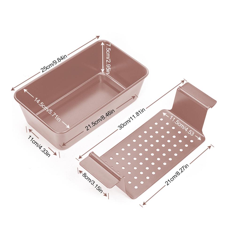 Toast Mold Household Bread Pan W/ Detachable Drain Tray Nonstick Bread Bake Mold for Meat Brownie Toast Bread Pastry Baking