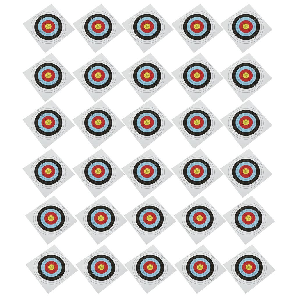 30 PCS Archery Target Paper Recurve Compound Pulley Bow Full Ring Shooting Target Papers