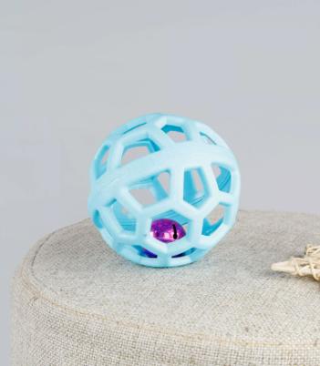 Geometric Hollow Chew Toy Ball for Pets Durable Flexible Design Safe Non-Toxic Material Suitable for Interactive Play and Teething Relief