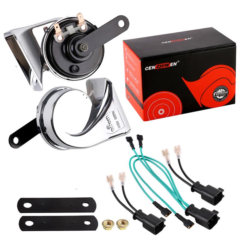 125dB Super Loud 12V Snail Horn Chrome Pure Copper Coil Waterproof Dual Tone for Ford Focus Fiesta Ranger