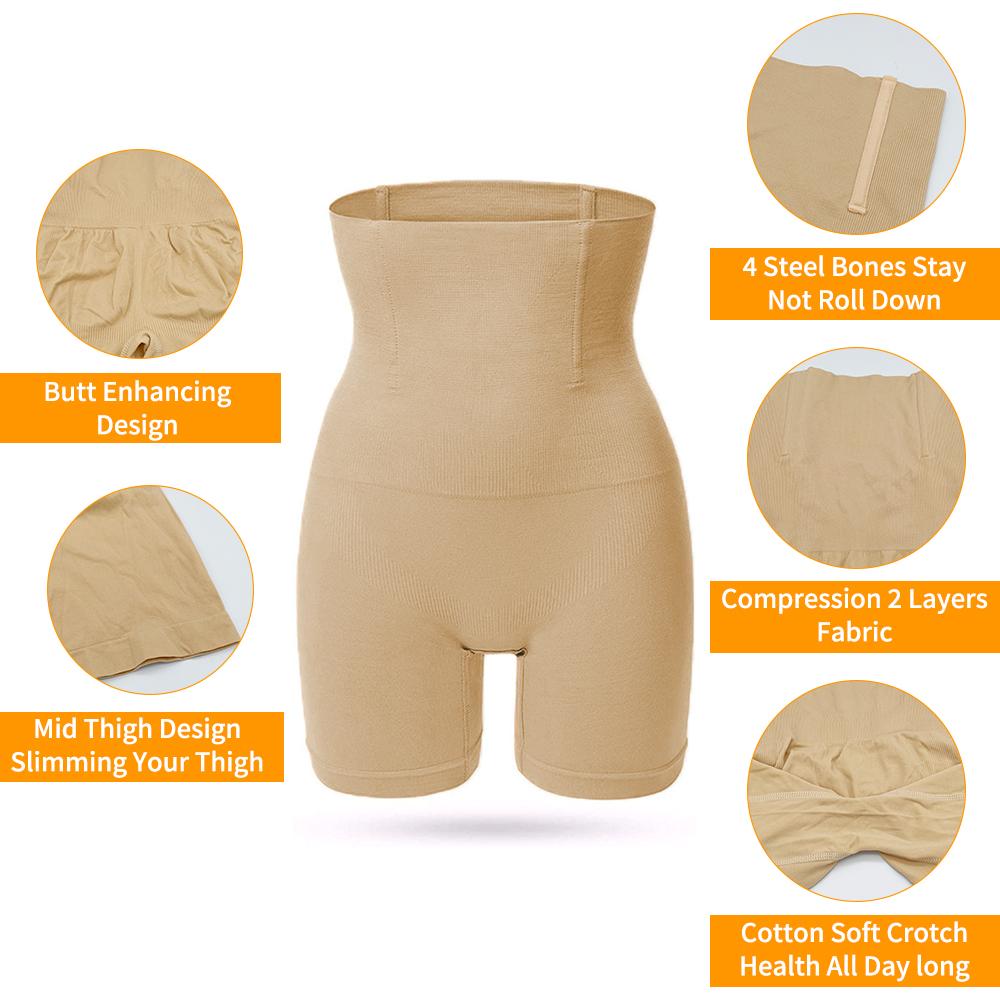 Women High Waist Trainer Safety Shorts Pants Tummy Control Panties Body Shaper Butt Lifter Boyshorts Shapewear Panty Slimming Underwear