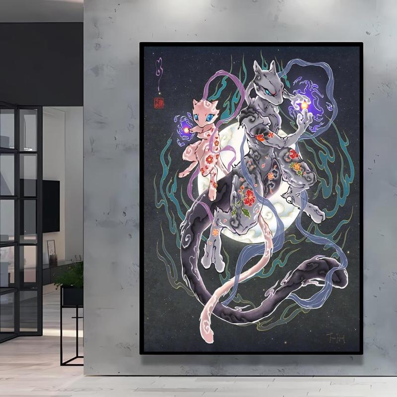 Print on Canvas Pokemon Swampert Poster Comics Pictures Not Fading Home Living Room Bedroom Wall Decoration Friends Gifts