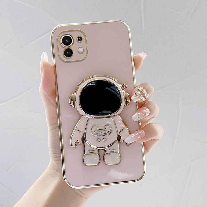Кронштейн астронавта, мягкий чехол с квадратным краем и покрытием для телефона, роскошный чехол из ТПУ с покрытием для телефона OPPO