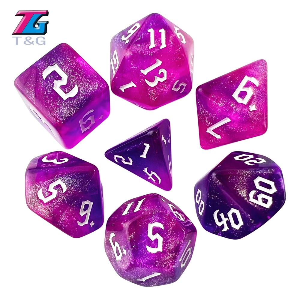 DND Dice RPG Dice Удивительные цвета, смешивание, фэнтези, эффект звездного света, уникальные стили ретро-шрифтов для карточных игр