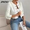 Женская модная повседневная однотонная пальто с принтом и длинным рукавом JPNTKY