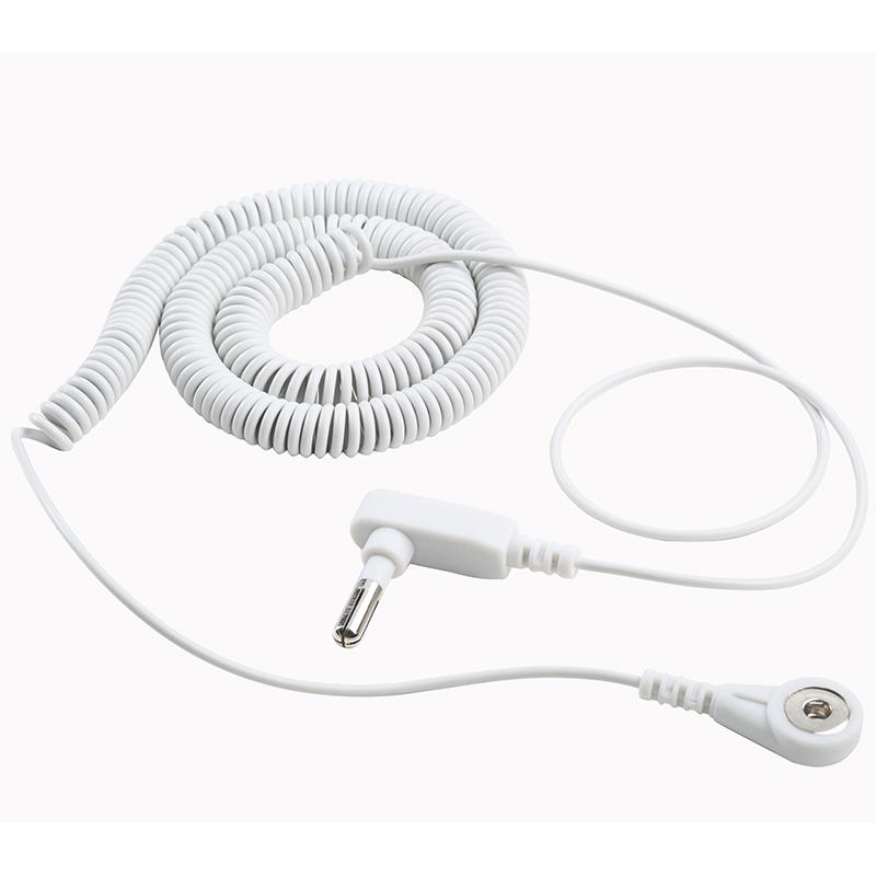 Drop Shipping 4.5m 15ft White PU USA Plug Grounding Earthing Cord with 100K Resistance for Bedding/Yoga Mats Safety Product