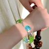 Простой богемный акриловый браслет-манжета из смолы с натуральными засушенными цветами, европейский американский стиль, браслет-манжета с большими сушеными ромашками для девочек