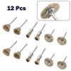 12pcs/Set Wire Brushes Kit Bowl Type 15mm Straight Type 8mm T Type 22mm