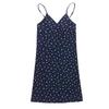 Summer Women V-neck Sleeveless Mini Dress Sling Floral Print High Waist Backless Party Dress Women Slim Fit Dress Streetwear