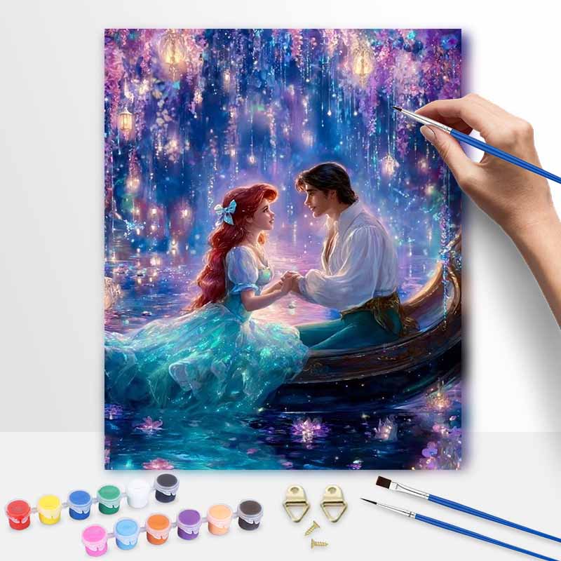 Disney Набор для масляной живописи Картина Ариэль Принц Прекрасный Декор стены дома спальни Подарок Романтическая сцена