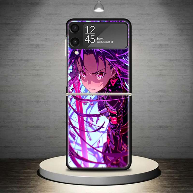 Чехол для телефона Anime Sword Art Online SAO для Samsung Galaxy Z Flip 7 6 5 4 3 5G Ударопрочный чехол Z Flip7 Flip6 ZFlip5 Flip3 Flip4 L