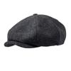 2022 Winter Woolen Octagonal Dad Peaked Cap Big Head Man Newsboy Hat Men Plus Size Felt Beret Caps 54-56cm 58-61cm