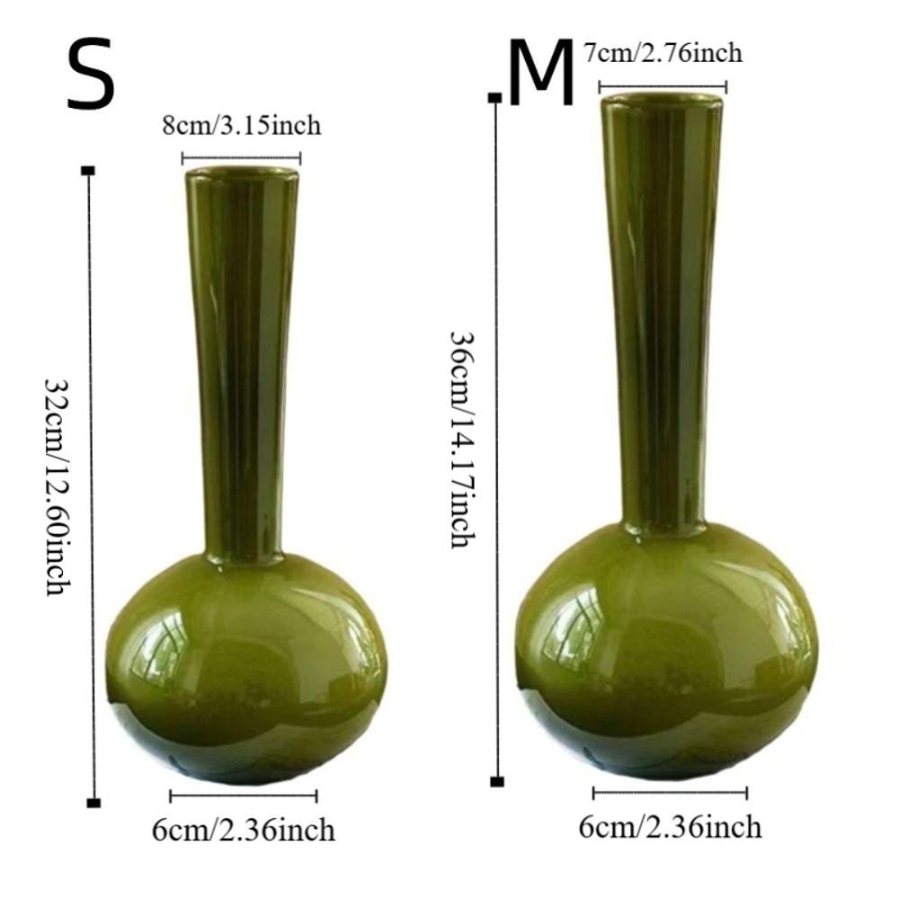 Olive Green French Vintage Vase Swan Neck Dried Flower Vase Niche Art Vase  Wedding Centerpiece