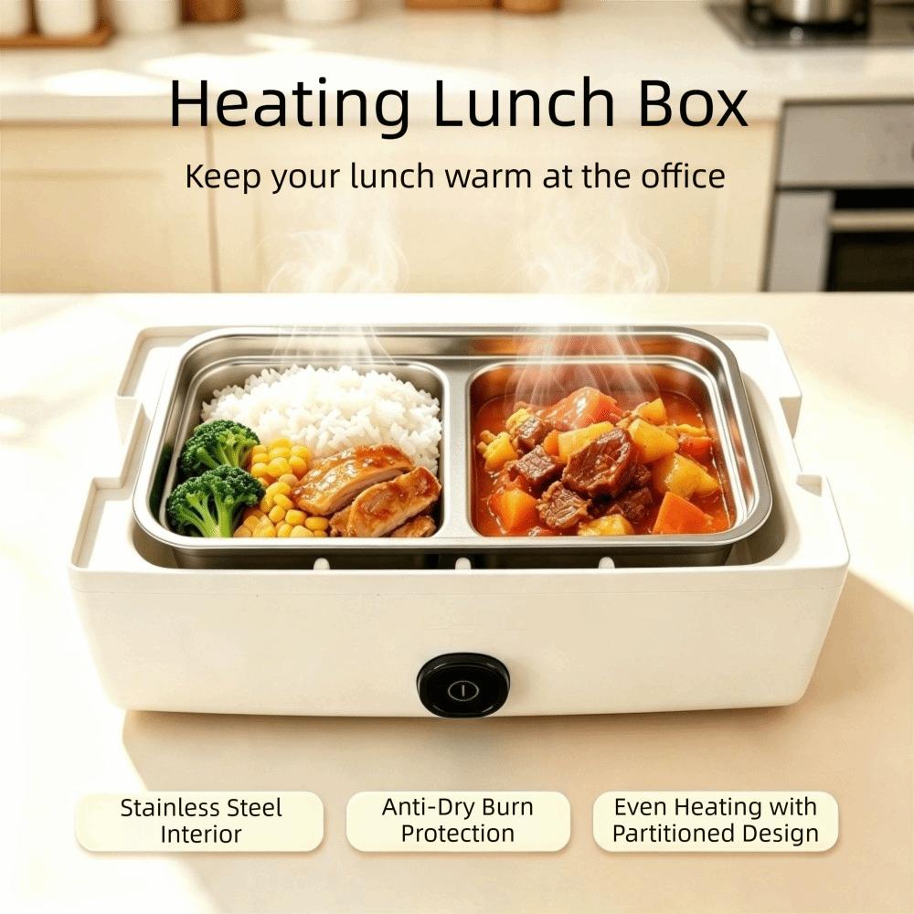 Stainless Steel Portable Rice Cooker Self-Heating Electric Heating Box Food Warmer Outdoor Travel