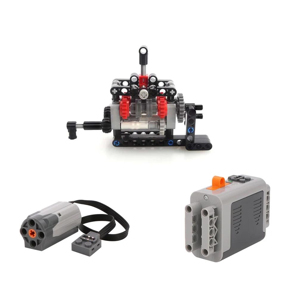 MOC High-tech 4 Speed Gearbox Model DIY Transmission Kit Compatible With Legoeds M Motor 8883 Power Functions Building Blocks