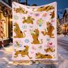 Scooby Pattern Blanket for Home Decoration, Bed, Sofa, Car Travel, Camping, Suitable for All Seasons, Birthday Christmas Gift