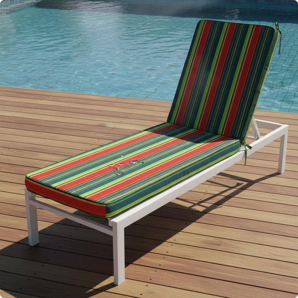 Beach Lounge Cushion Sunproof Beach Chair Pad Sun Lounger Mat Easy to Clean Sun Lounger Cushion Quick-Dry for Poolside