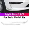 Передний бампер автомобиля, полоса для предотвращения столкновений, передний угловой защитный чехол, декоративные аксессуары для Tesla 2022 Model 3 Model