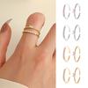 2/4Pcs Finger Ring Heart Shining Cubic Zirconia Inlaid Opening Adjustable Finger Band Jewelry Accessory