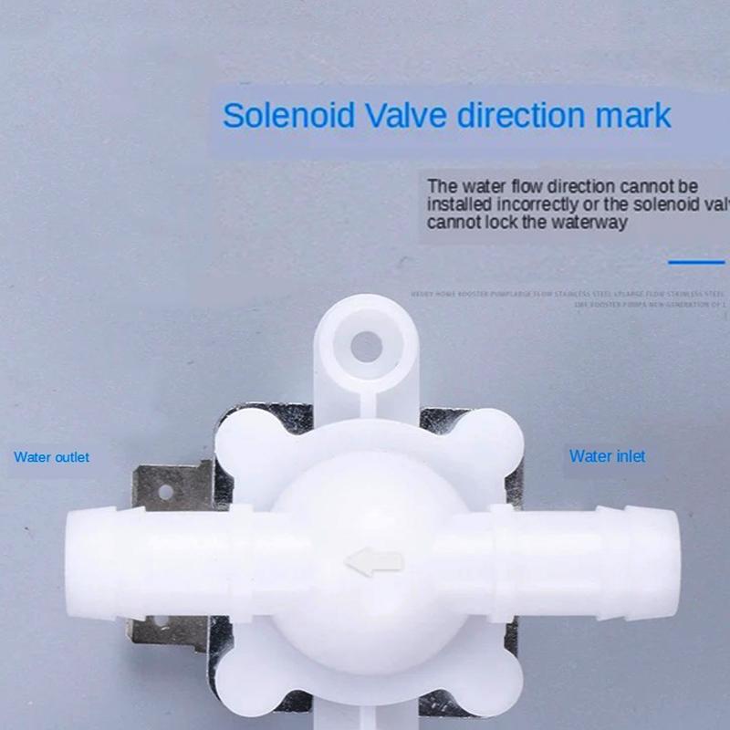 DC 12 24 AC 220V нормально закрытый напорный электромагнитный клапан впускной клапан 12 мм для диспенсера воды очиститель воды пластик