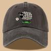 Cute Floral Grassland Sheep Print Truck Driver Hat and Retro Washed Baseball Cap Vacation Beach Sun Hat