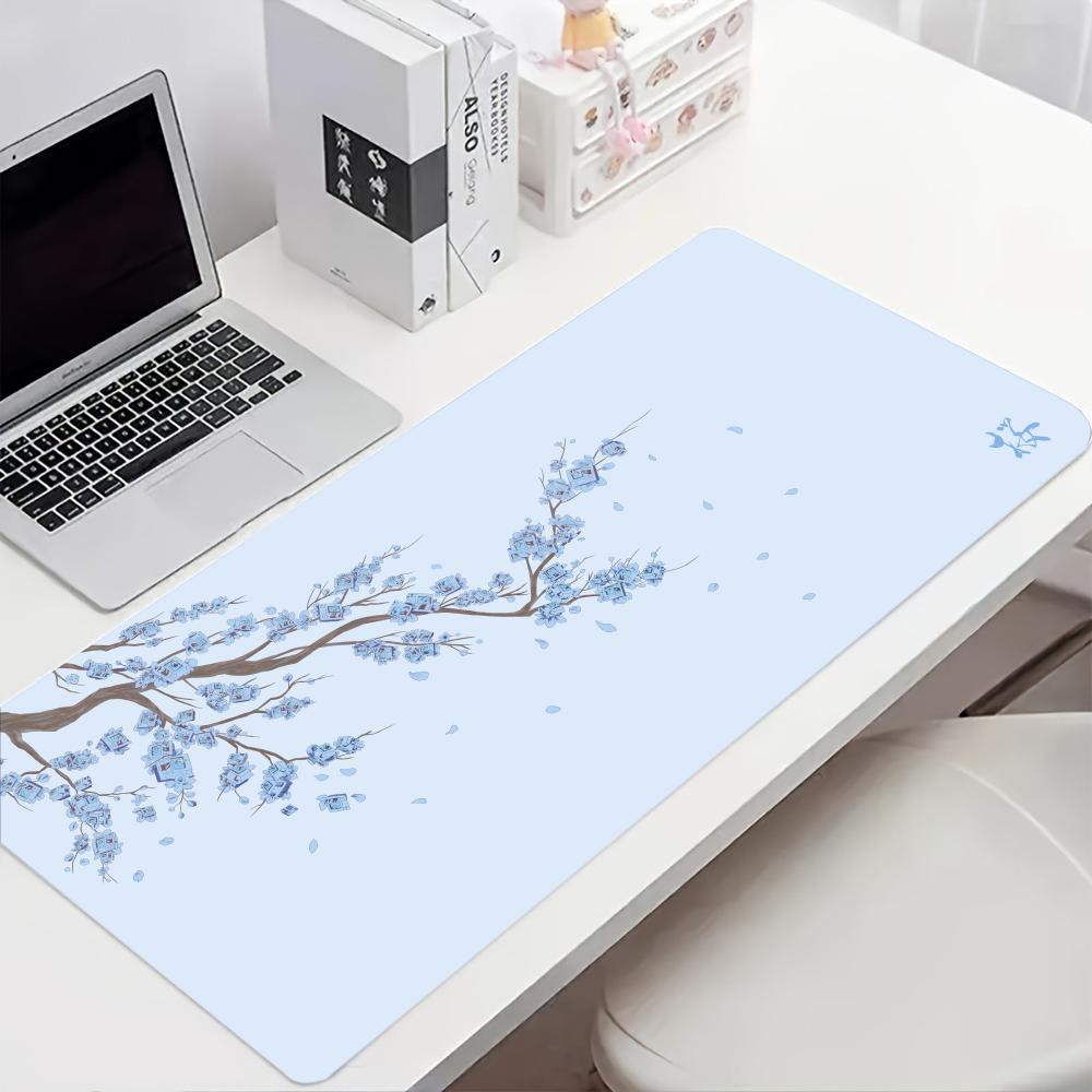 Cherry Blossoms Mouse Pad Large Computer Office Game Table Mat Rubber Antislip Stitched Edge Keyboard Mats 90x40 Xxl Desk Pads