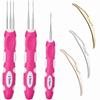 6Pcs/Set Durable Hook Needle Hair Extension Wig Making Kit Micro Hook  for Hair Braid Making