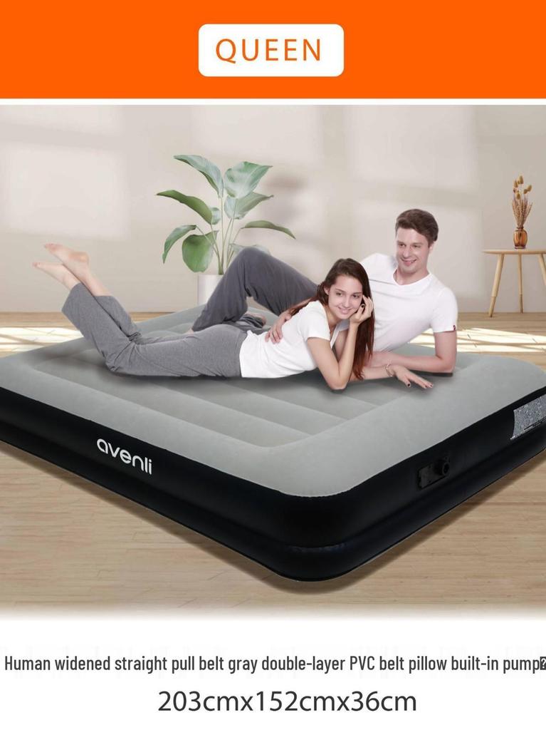JILONG Portable Inflatable Air Mattress with Built-in Pump and Sheet, Double/Single Size, Home Use, Foldable Storage.