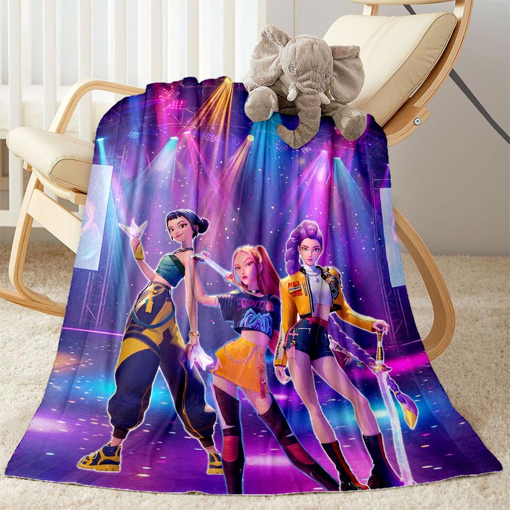 Galactic Fashion Heroes Blanket Durable Comfort Suitable for Office Seaside Bedding All-Season Use Digital Print