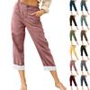 Women's Pants Summer Wide Leg Casual Solid Color High Waist Trousers With Pockets