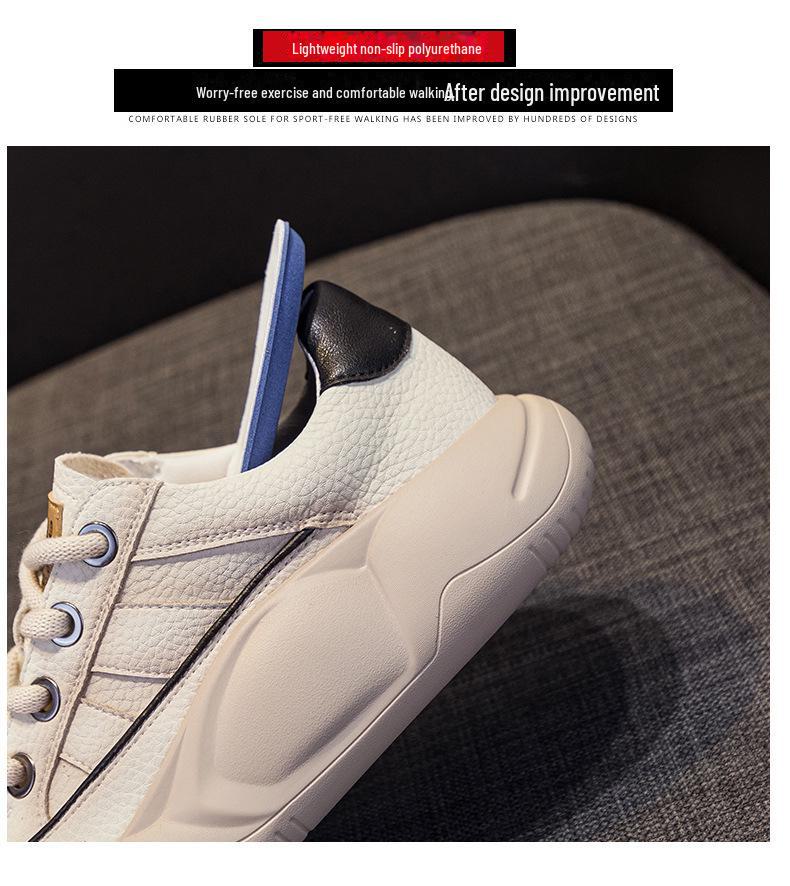 Летние новые ретро-кеды из кожи с мягкой подошвой 2025 года с увеличением высоты на 4 см