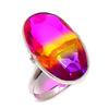 Natural Bi-Color Tourmaline 925 Sterling Silver Jewelry Ring Size 8.5 W6K69