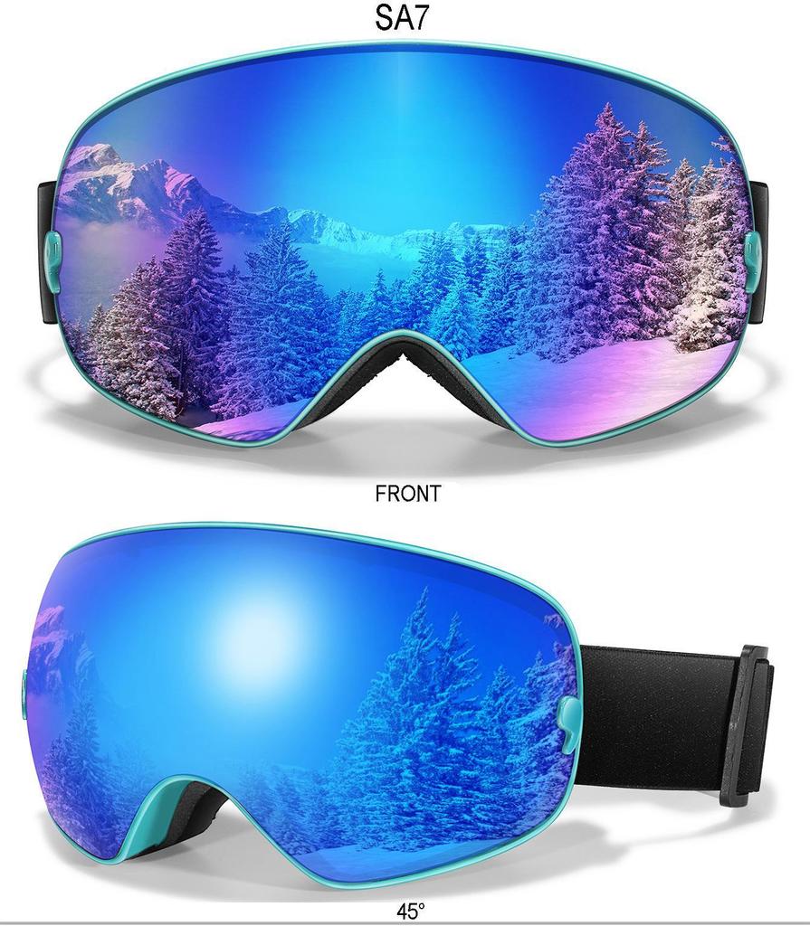 Высококачественные противотуманные горнолыжные очки со сферической линзой в форме запятой