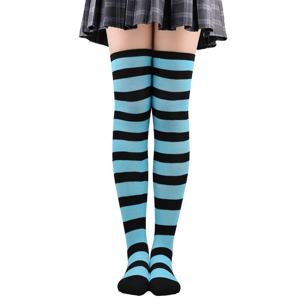 Warm Stripe Stockings Knitted Over Knee Socks Harajuku Style Cosplay Socks  Christmas Gift