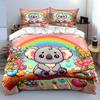 Cute Koala Rainbow Bedding Set Bedding Duvet Cover Set Duvet Cover Pillowcases (1 * Duvet Cover 2 * Pillowcases, without duvet insert)