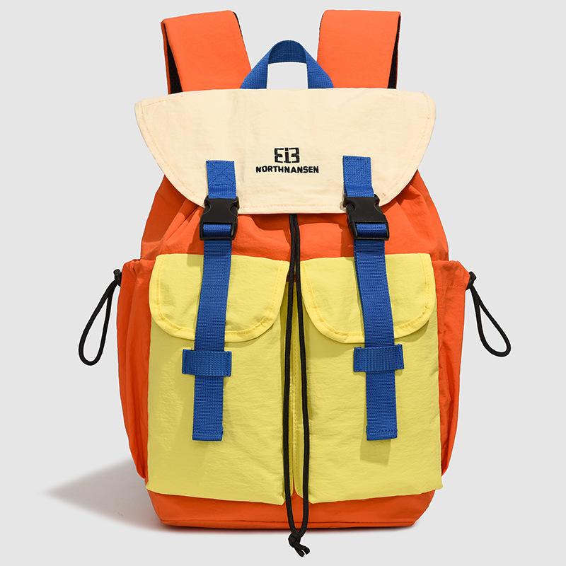 Школьная сумка Schoolbagins Рюкзак контрастного цвета для мальчиков и девочек Легкий для активного отдыха и альпинизма Школьный рюкзак большой вместимости Сшитый многофункциональный рюкзак