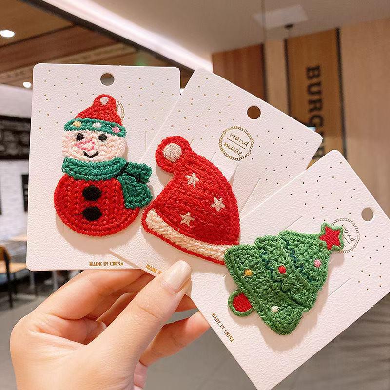 Рождественские и зимние заколки для волос в корейском стиле: Детские милые праздничные аксессуары