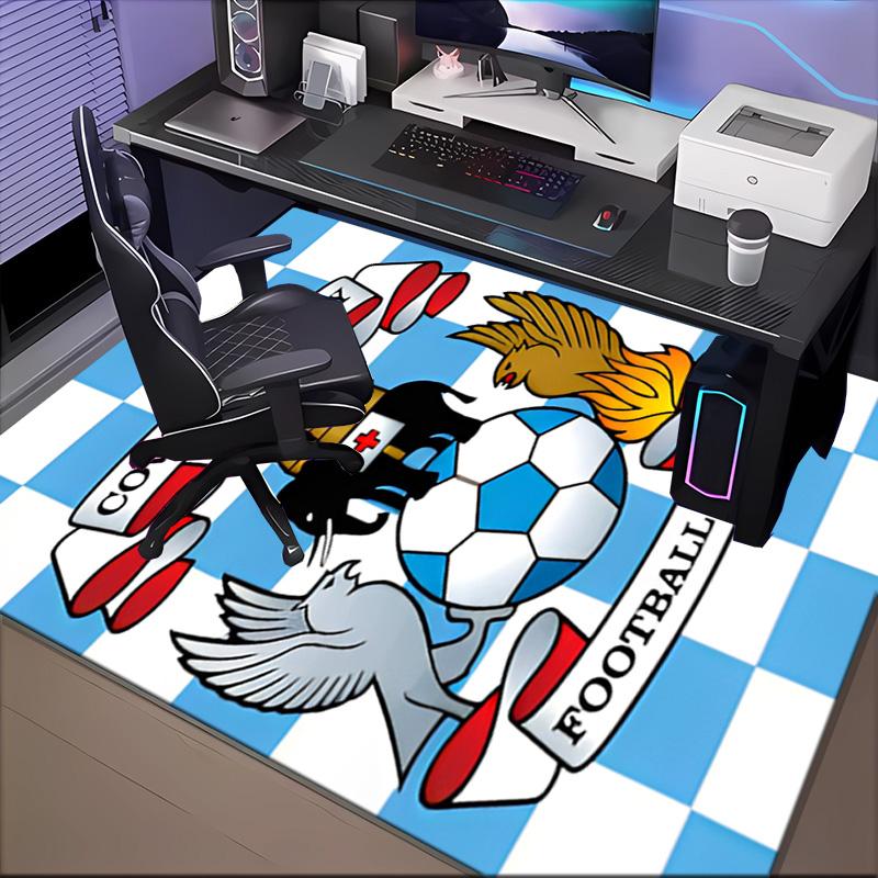 Coven-try Football Club Crest Printed Office Carpet Chair Cushion Entryway Rug, Rugs for Living Room, Bedroom Christmas gifts