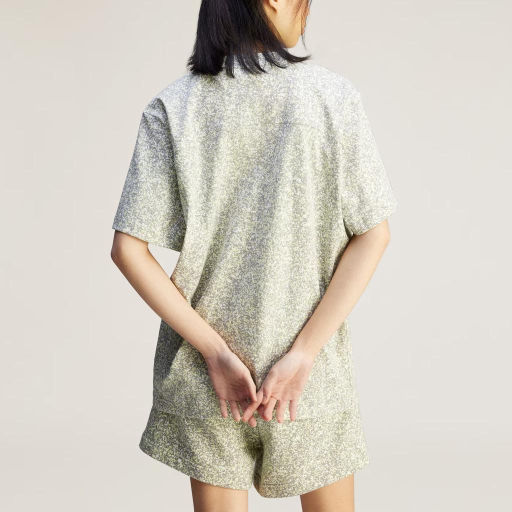 Adidas Stella McCartney Printed Loose Round Neck Short Sleeve Drop Shoulder T-Shirt Women T-Shirts White Dove-Gray JD7952