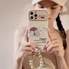 Retro ins dog-themed phone case suitable for iPhone 17, Apple 15, 13 Pro Max, 11, XS, 16 with bracelet, soft and cute