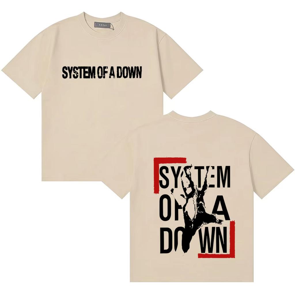 Унисекс хлопковая футболка с круглым вырезом, повседневная, System of A Down, Харадзюку, графический принт, Хип-хоп, летняя одежда, футболка