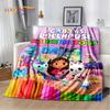 Cute Gabbys Dollhouse Cartoon Blanket,Soft Throw Blanket for Home Bedroom Bed Sofa Picnic Travel Office Rest Cover Blanket Gift