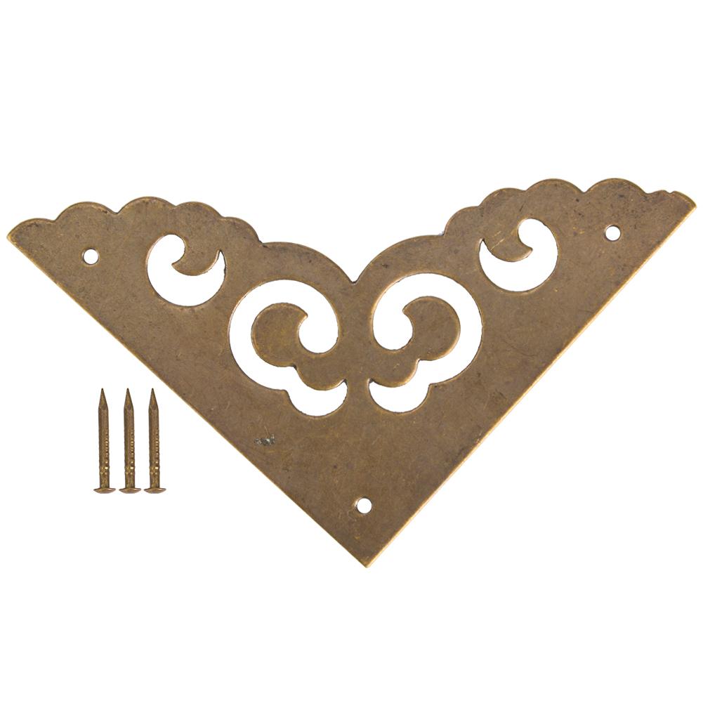 5 Pcs Corner Protector Antique Style Case Box Pure Brass Cloud Shaped CornerBronze