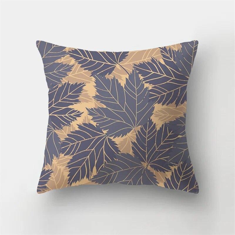 45x45cm Sea Blue Alphabet Pillowcase Pineapple Leaf Plant  Sofa Office Seat Car Cushion Cover Home Decor